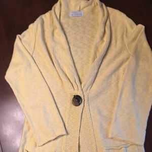 Yellow cotton cardigan with fabulous detail